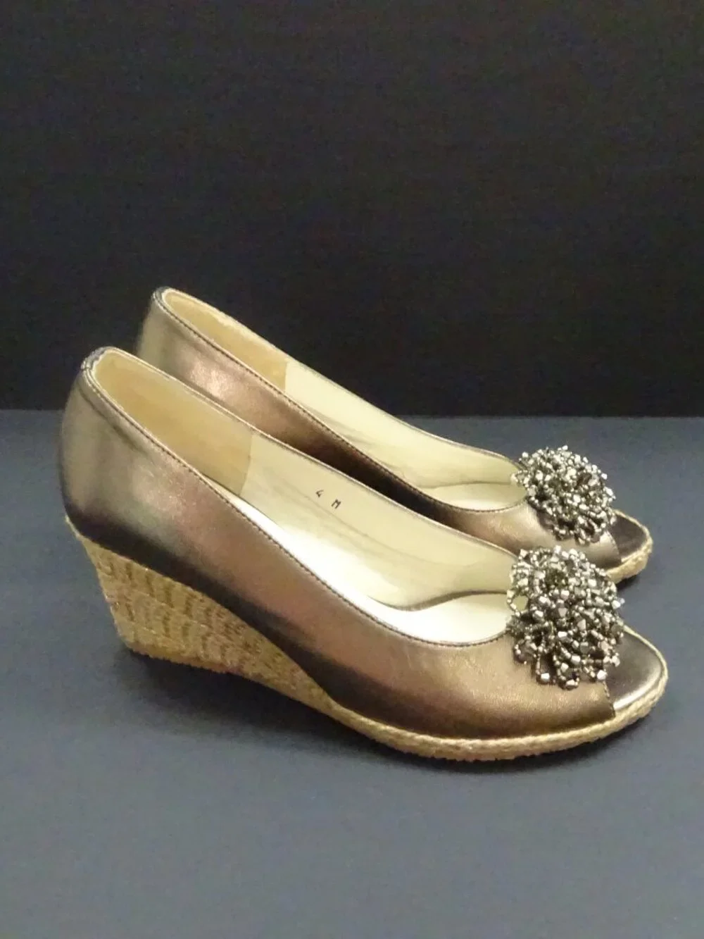 Sesto Meucci Bronze Metallic Wedge Pumps - Size 4M